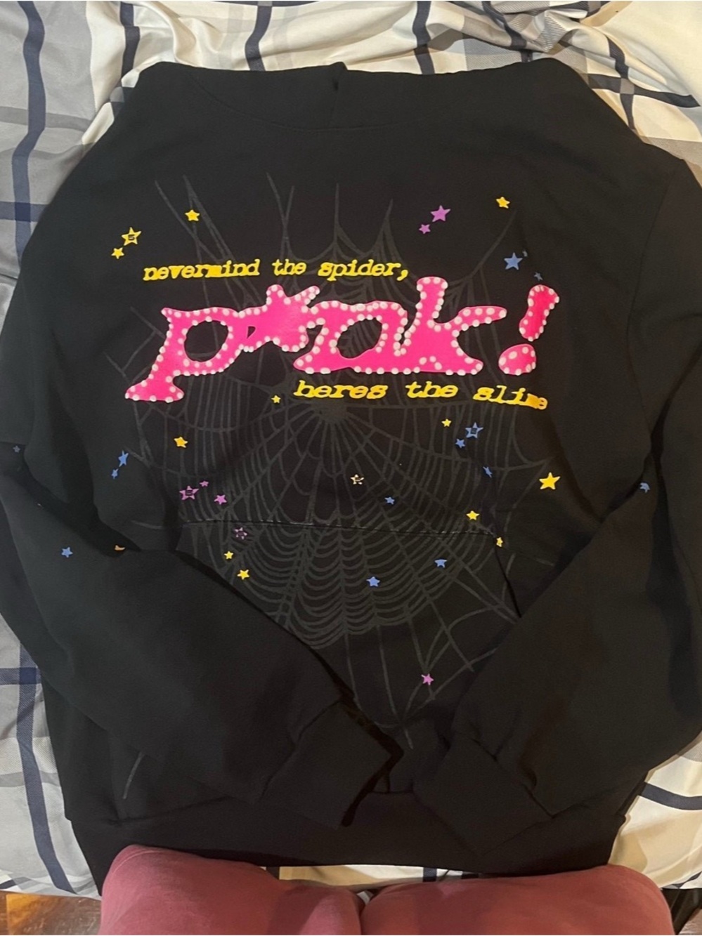 Sp5der Pink Hoodie ‘Black’ (M)
